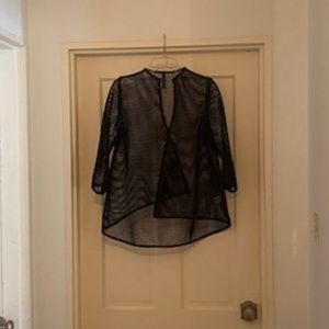 Black Mesh Coverup Jacket